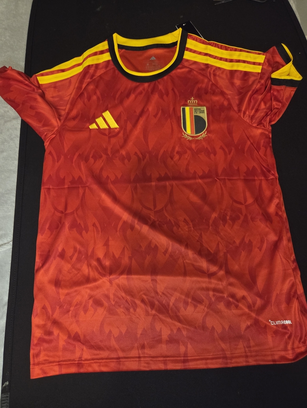 Adidas Man  Belgium Red & Yellow Soccer Jersey